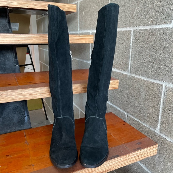 Women's UGG Gracen Suede Block Heel Riding Boots - Picture 2 of 7